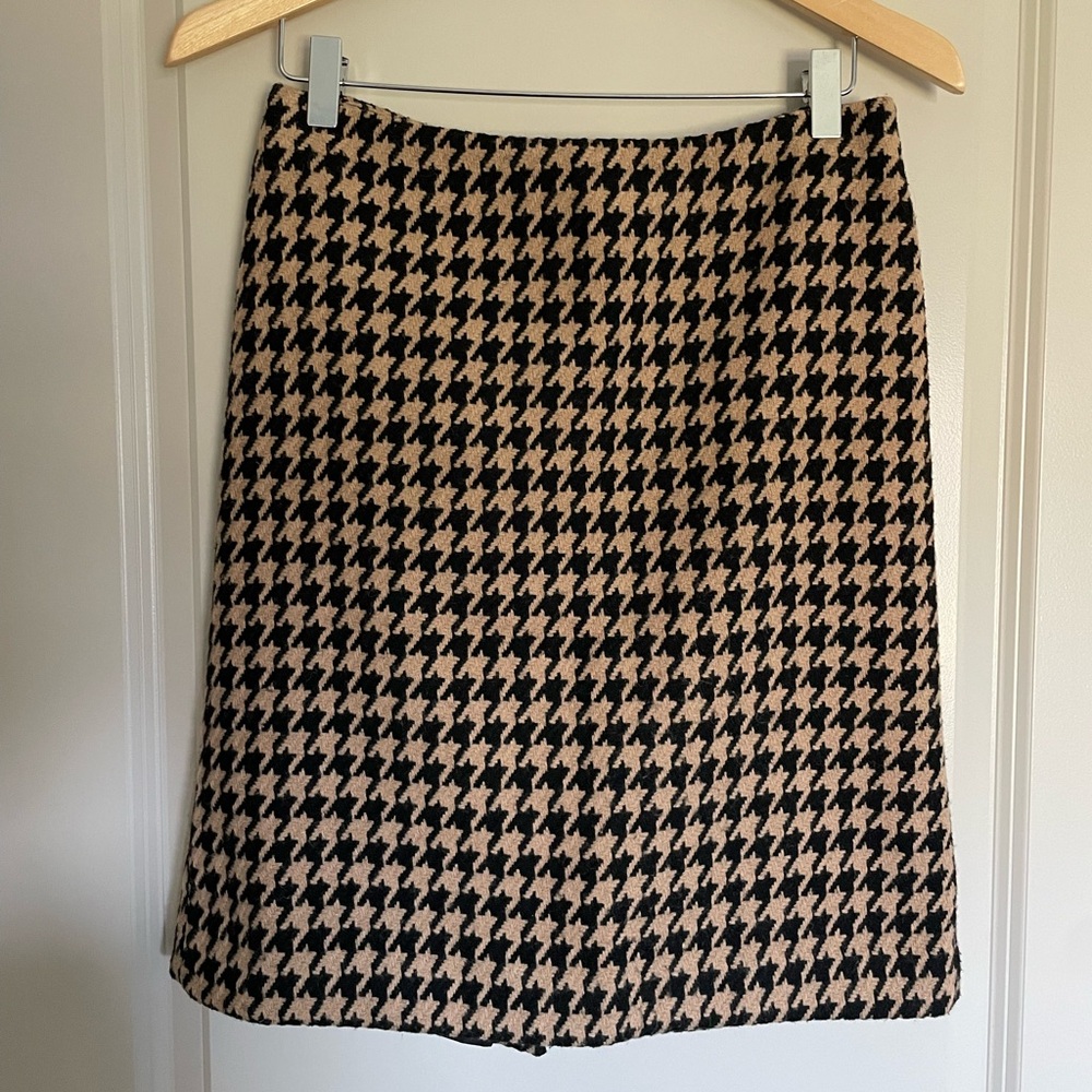 Talbots Wool Blend Houndstooth Skirt